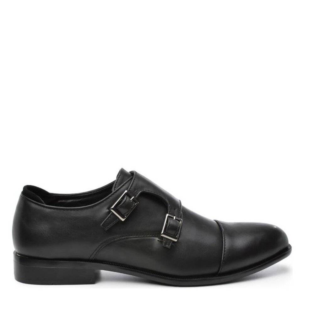 Bashwood Handmade Black Double Monk Leather Classy Shoes For Men